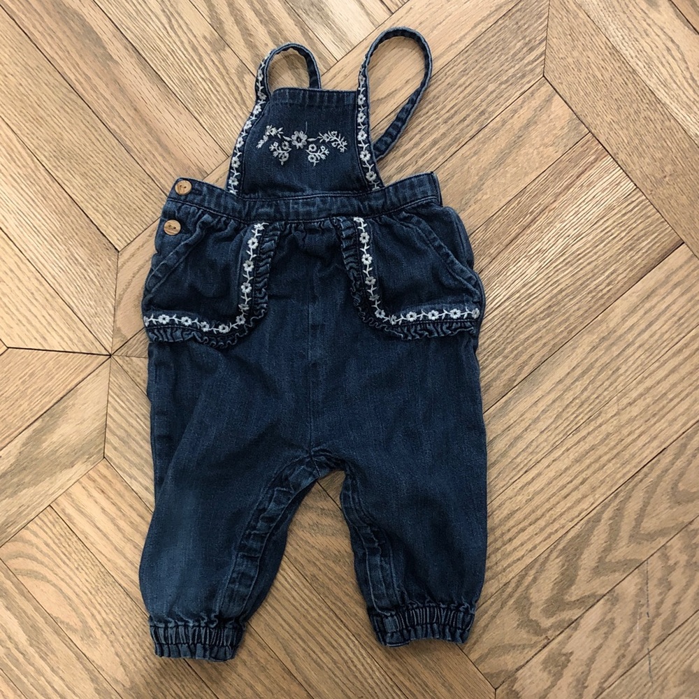 Old Navy Dark Blue Kids Overalls with Embroidery